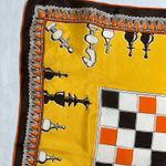 Vtg Vanette Creations Silk Hand Rolled Scarf chess pieces and board Photo 4