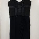 Karen Millen Black bodice Sleeveless cocktail asymmetric drape dress size US 8 Photo 0
