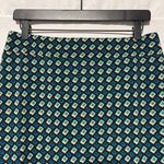 Band Of The Free New Diamond Print Ruffle Mini Skirt Colette Black Teal Sz Large Photo 6