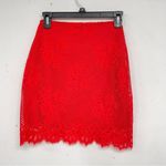 For Love & Lemons Red Lace Mini Skirt Womens S Girly Coquette Romantic Stretch Photo 5