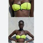 ZARA  bright neon yellow halter swim top Photo 4