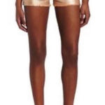 7 For All Mankind  Rose Gold Metallic Denim Cut Off Shorts Photo 0