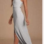 Lulus Story Of A Starry Night Lace Maxi Dress XS Gray Photo 0