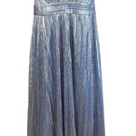 XScape Sleeveless V-Neck Metallic A-Line Long Evening Gown Purple Size 14W Dress Photo 0