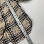 Heartloom Womens Blouse Beige Navy Blue Black Small Plaid Flannel Long Sleeve Photo 6