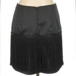 Cache Vintage Y2K  Size 4 Black Fringe Mini Skirt Western Boho Cowgirl Party 20’s Photo 2