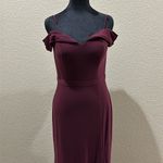 Morgan & Co  Burgundy off the shoulder Gown Photo 1