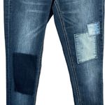 The Limited  Denim SZ 2R Skinny Jeans Low-Rise Zip-Fly Stretch Dark Wash Patches Photo 2