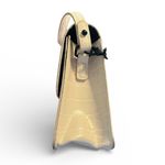 Kendall + Kylie Croc Embossed Cream Crossbody Bag with Black Accent Chain Photo 4