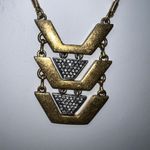 J. Crew Burnished Gold Tone‎ and Crystal Boho Pendant Necklace Photo 2