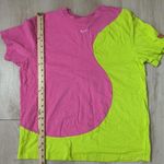 Nike Colorblock T Shirt Pink Neon Green Swoosh Logo Cotton Size M Photo 3