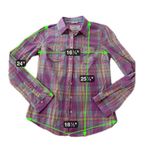 Aeropostale Signature Eighty-Seven Women’s Medium Plaid Button Down Shirt Purple Photo 10