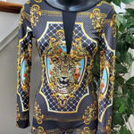 Boutique Ktoo Women's Multicolor Polyester Long Sleeve Round Neck Romper Size S Photo 0