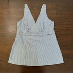 J.Crew light blue & white striped v-neck cotton sleeveless top size 10 Photo 4
