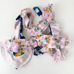 Fillyboo Folk Gingham ruffle bikini top with tie front Blue Size XL Photo 2