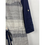 Anthropologie Postmark Blue White Long Roll Tab Sleeve Tie‎ Front Shirt Dress XS Photo 6
