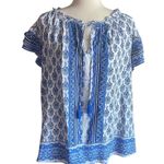 Daniel Rainn DANIEL RAIN-BLUE AND WHITE BOHO TOP-SIZE 2X Photo 0