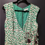 Moulinette Soeurs  Short Sleeve Silk Tulip Floral Print Faux Wrap Mini Dress 12 Photo 11