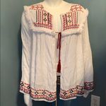 2 Chic Luxe White Bohemian embroidered cardigan SM Photo 0