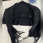 HYFVE  black fringe sweater wrap‎ size large Photo 4