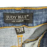Judy Blue  Cotton Blend JB82175MD Medium Wash Mid Rise Raw Hem Capri Jeans Sz 27 Photo 8