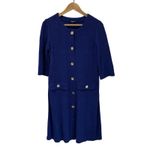 Misook Button Front Burnout Knit Dress Old Money Classic Womens Small Photo 4