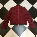 Vintage Edith Moser Cropped Blazer Red & Green Diamond Pattern sz 38 US SZ 10 Size M Photo 6