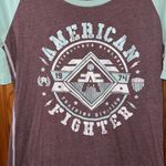 American Fighter  Maroon and Mint Tee Photo 1