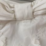 Anthropologie BHLDN  Floral Applique Mini Dress Womens Size XS White Bridal Photo 6