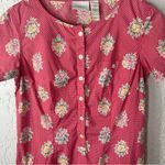 Liz Claiborne VTG 90’s Red White Polka Dot Floral Midi Cottage Dress Size 8 Photo 4