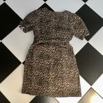 Marissa Webb Belted Leopard Print Denim Mini Dress Long Sleeve Safari Neutrals L Photo 10
