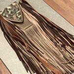 Hide Junky Metallic bronze and accents in turquoise and brown embossed crossbody purse Photo 1