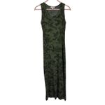 Sundry Camouflage Racerback Maxi Dress Slits Green Sz O Casual Cotton Lightweigh Photo 3