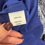 Sara Campbell Raised Rosette Crepe Dress Navy White Pattern W/Appliqué accent at Blue Size 0 Photo 6