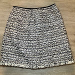 Nanette Lepore  Tweed Skirt Fringed Hem Metallic Accents Size‎ 4 Photo 0