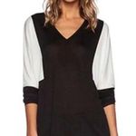 Vince Colorblock Long Sleeve Tee in Black & Bone Size Small Revolve Photo 0