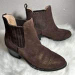 Anthropologie  Metallic Chelsea Boots Size 6M Photo 4