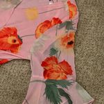 Gibson Latimer XL Feminine Romantic Ruffle Floral Frenzy Dress Sheer Whimsy Photo 3