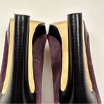 Michael Kors Women’s Purple Suede Platform Dress Heels Pumps Gold MK Logo 6 Photo 9