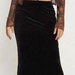 Vintage Tailor B. Moss Witchy Goth Velvet Silk Blend Midi Skirt Black Size 8 90s Photo 0