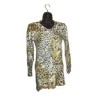 None Y2K Animal Print Leopard Bodycon Dress Long Sleeve DENIMAXX S Photo 1