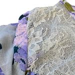 Free People NEW  Daphane Blue Floral Print and Llace Top Size Small Photo 6