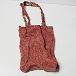 Vintage Handmade Silk Small Bag‎ Purse Red Paisley Floral Reversible Travel Boho Photo 3
