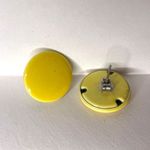 Vintage Womens Circle Stud Fashion Earrings 70s 80s Metal Yellow Photo 2