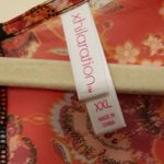 Xhilaration Boho Kimono, long red, black pasley and lace print. Photo 2