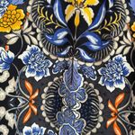 Loft  Ann Taylor Blue & Yellow Floral Drop Waist Ruffle Dress Size Small Petite Photo 7