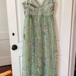 Lulus Delightful Invitation Green Floral Tulle Sleeveless Maxi‎ Dress Size M Photo 3
