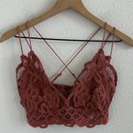 Free People  FP One Adella Bralette Rust Neutral Lace Medium Photo 0