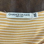 Chance or Fate Yellow and White, V-Neck Shirt, Size Extra Small Photo 2