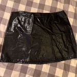 Bar III Black Faux Leather Croc Skirt Photo 0
